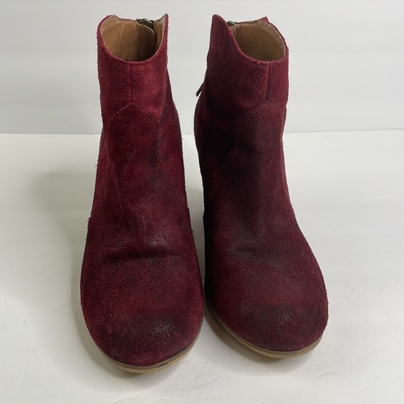 BP “trott” burgundy (ox blood) distressed suede booties size 7.5 - Picture 3 of 7